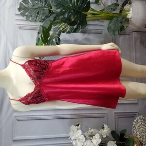 Red black baby doll nighty lingerie adjustable straps sz small S